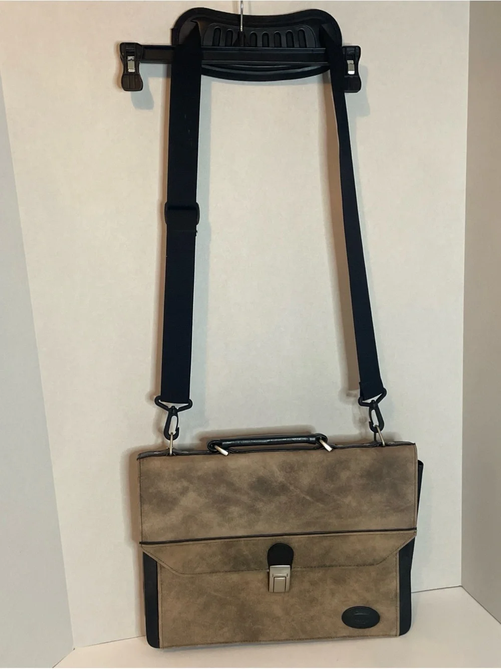 Vintage Stetson Leather Briefcase Messenger Man Bag 15x12 In. Distressed Rugged